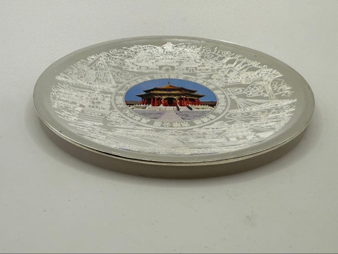 銀製 天壇デザイン皿 証明書付き