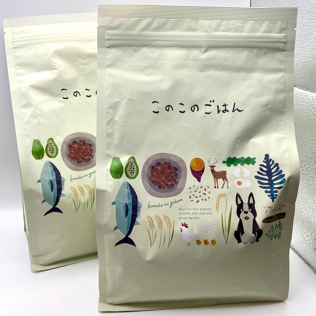 犬用 このこのごはん ドライフード 1kg 2袋 ごほうびプチアイス バニラ2袋