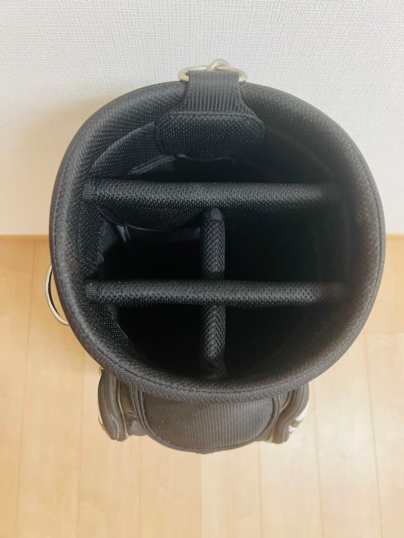 adidas アディダス　3ライン　ゴルフキャディバッグ　ブラック/ホワイト