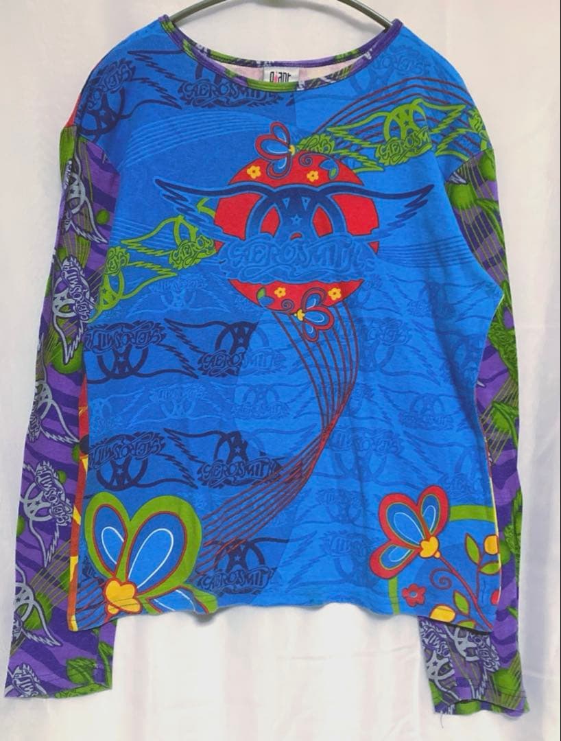 エアロスミス 90~00s ビンテージ サイケ柄 ロンT