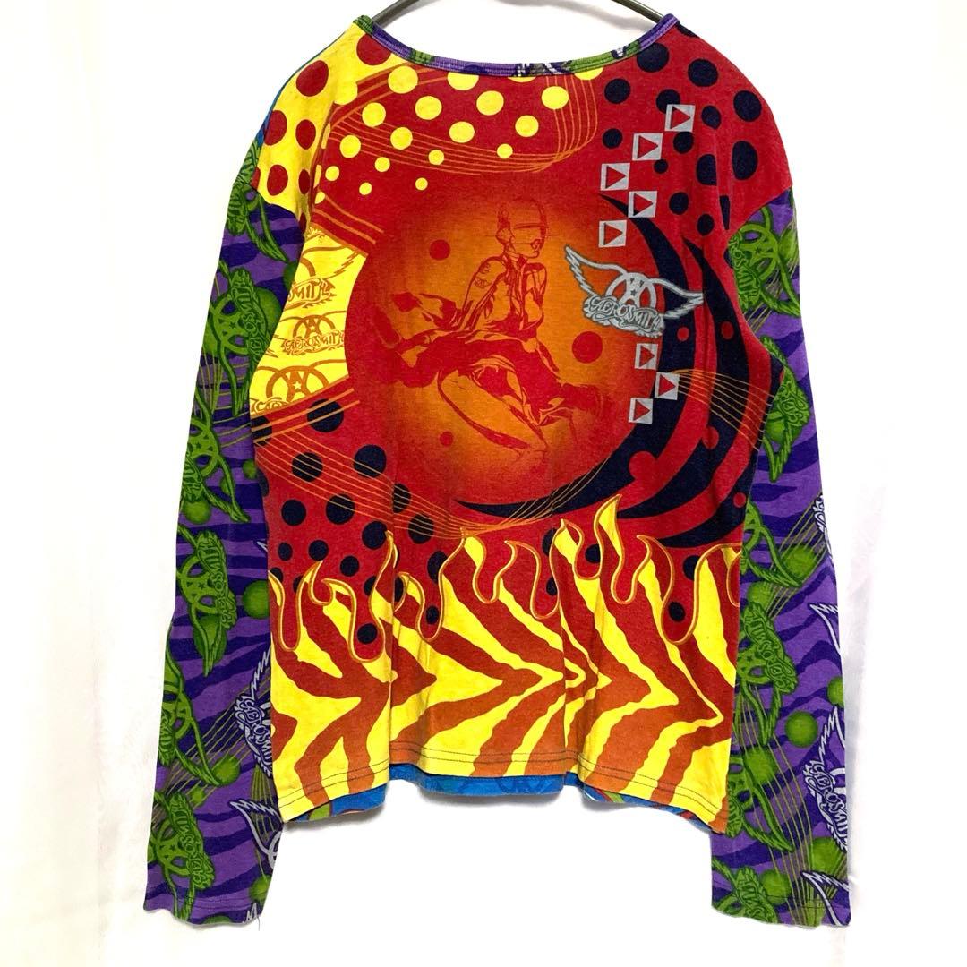 エアロスミス 90~00s ビンテージ サイケ柄 ロンT