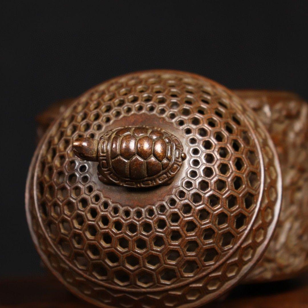 銅 細工 千鶴香炉 香塔 香道具 香薫炉工芸品 美術品 置物