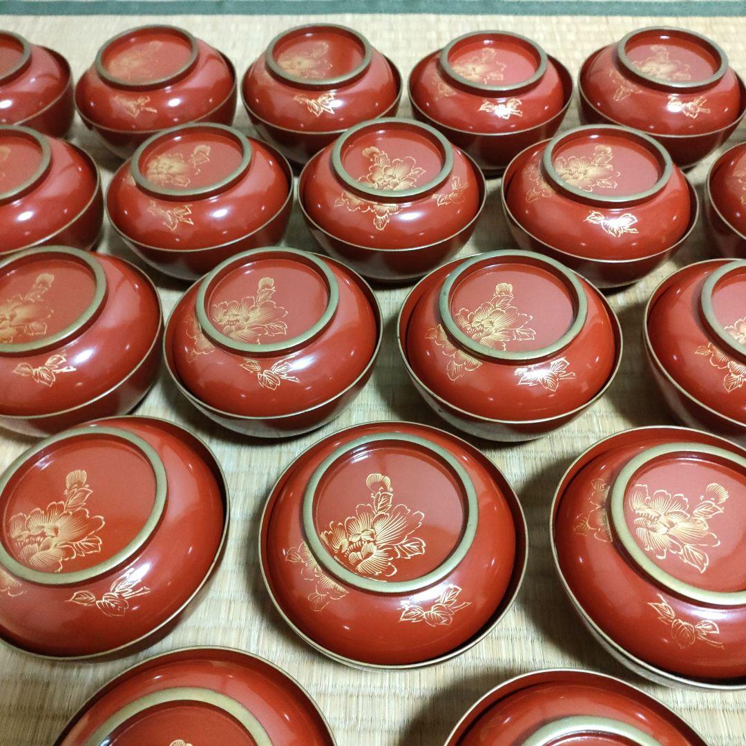 明治期 金蒔絵 菓子椀 20客揃 共箱付 木製漆器 茶道具・懐石・料亭