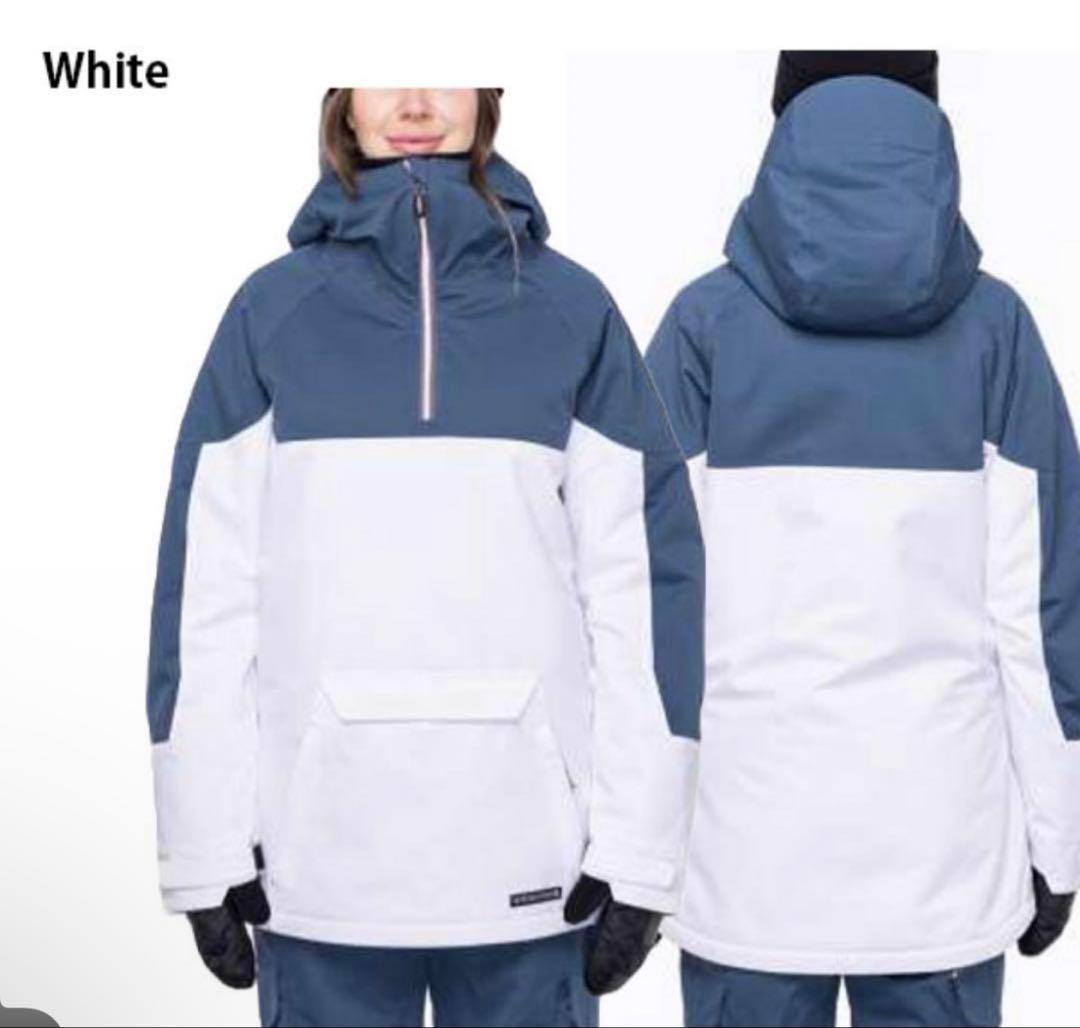 686 アノラックジャケット ホワイト/ネイビー