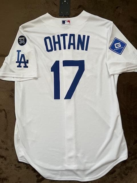 大谷翔平2025WSホームReplicaジャージ♯34&WS2025パッチ付　M