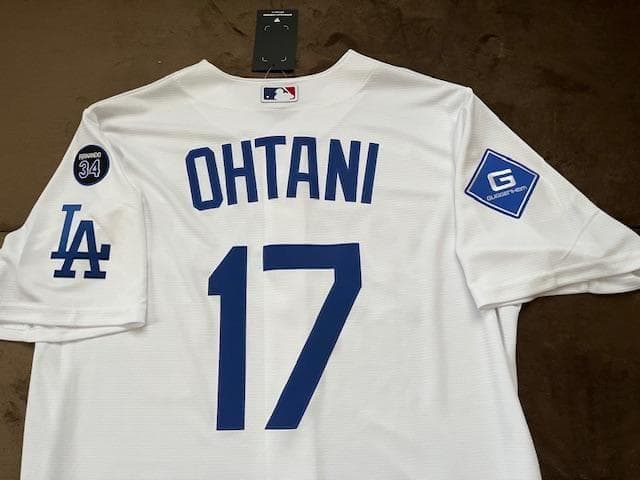 大谷翔平2025WSホームReplicaジャージ♯34&WS2025パッチ付　M