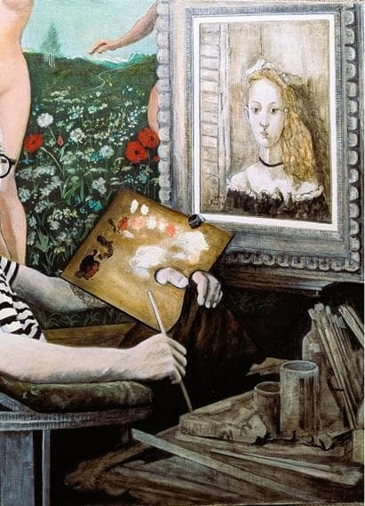 伊藤和生　藤田嗣治作「アトリエの自画像Ⅲ」白黒写真から油彩画にて模写 Ｆ20号