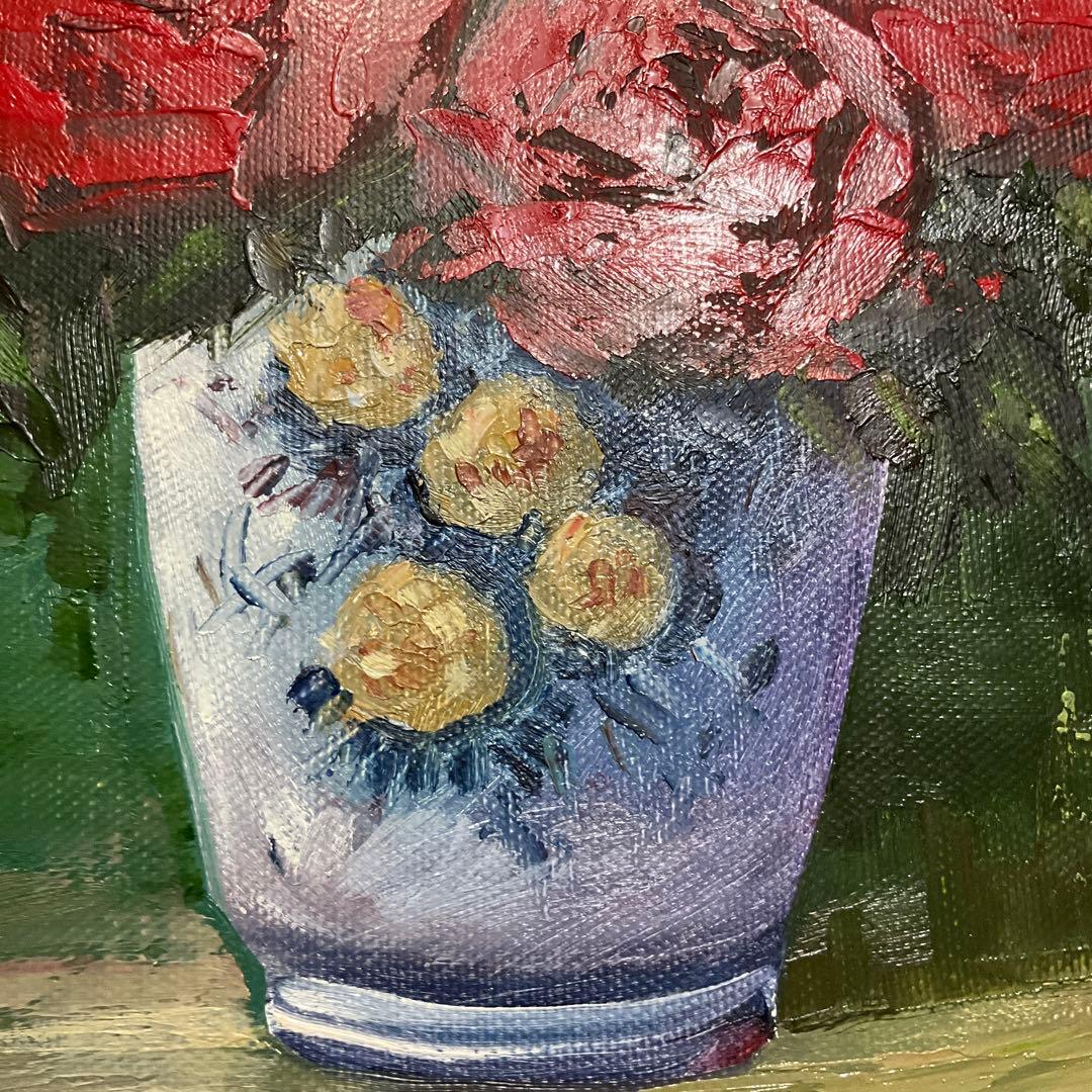 絵画・額縁・油絵・酒井 修一郎・バラ・F 4号・静物画・美術品・インテリア・雑貨