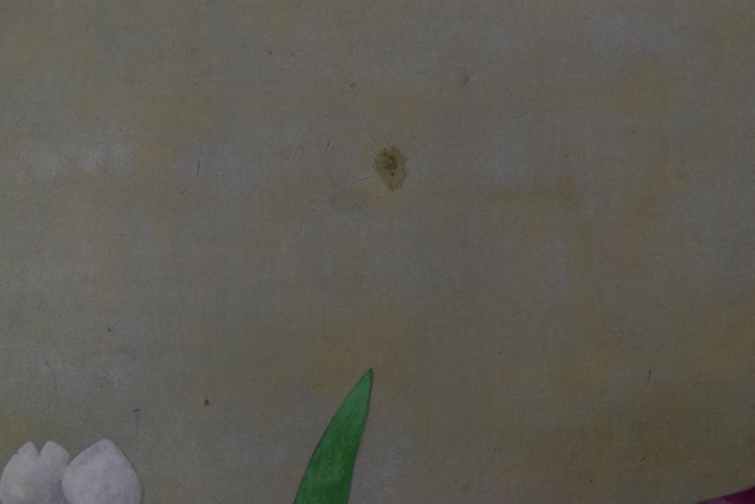 【真作】曲子光男/花菖蒲図/大横物/掛軸/名家伝来/AA-229