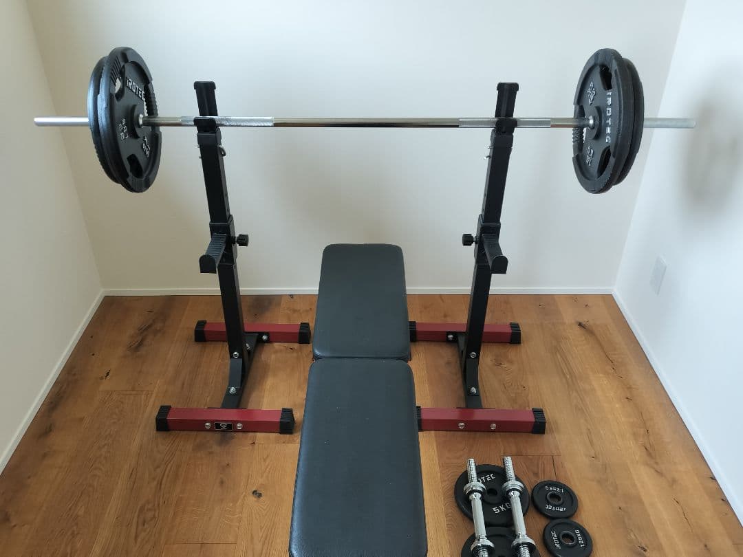 iROTEC バーベル100キロセット トレーニングベンチ