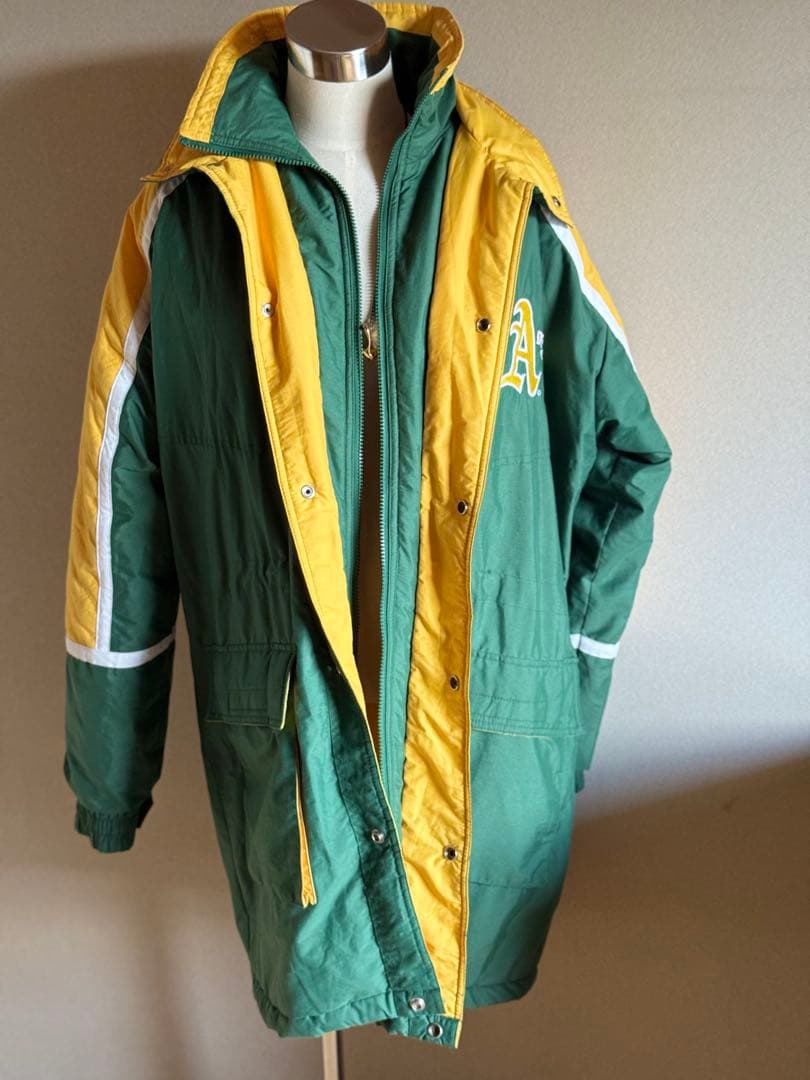 MLB メジャー　アスレチックスベンチコート　美品　みどりメンズM