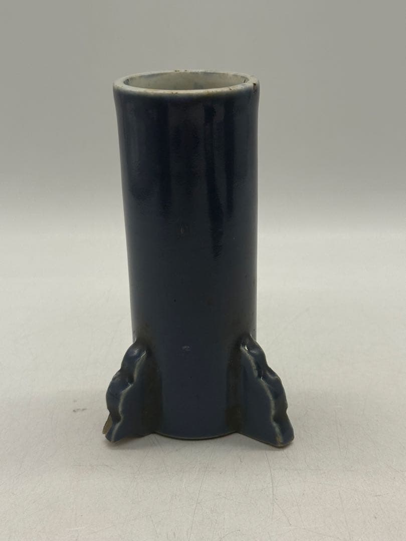 瑠璃釉　香筒　足付　霽藍　茶道具　送料込み251027