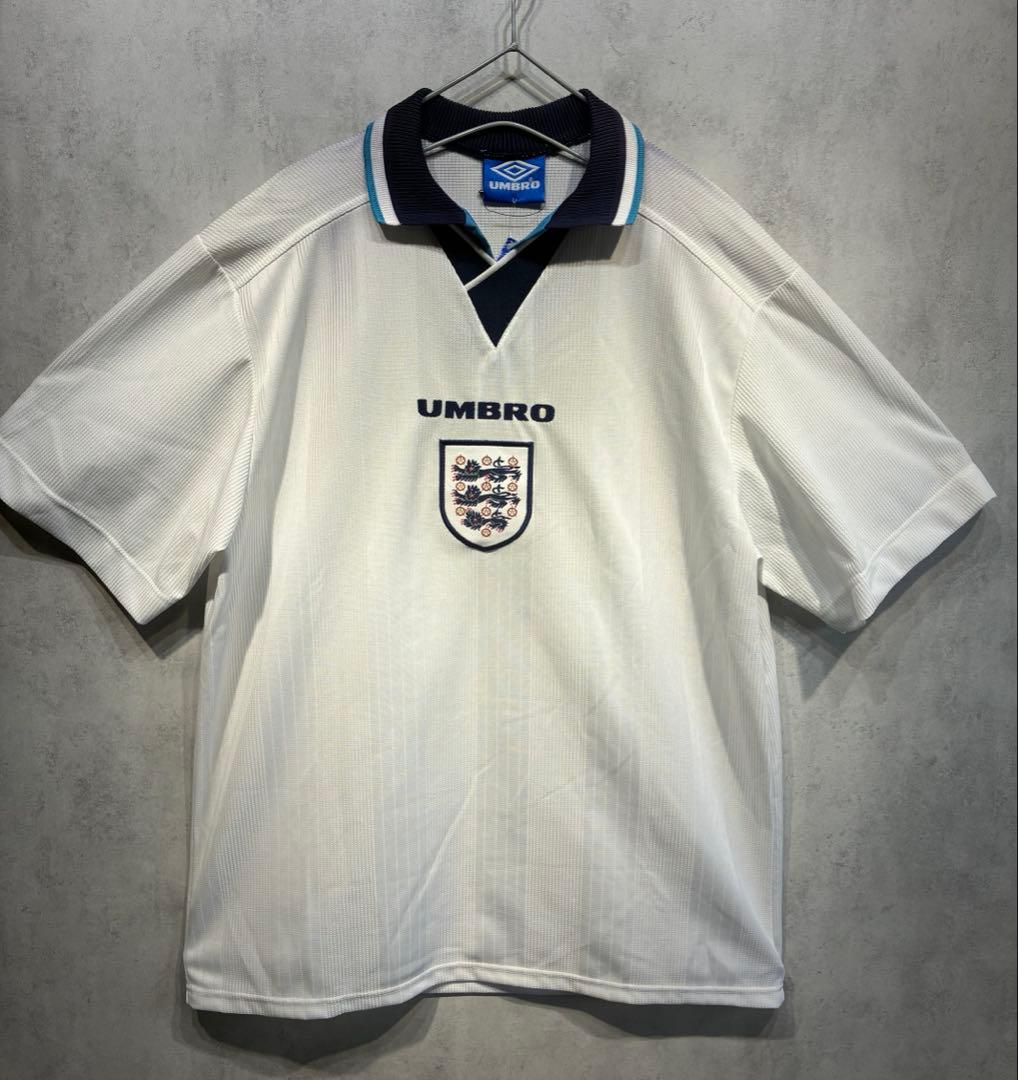 【デッドストック】UMBRO イングランド代表 ポロシャツ ホワイト ビンテージ