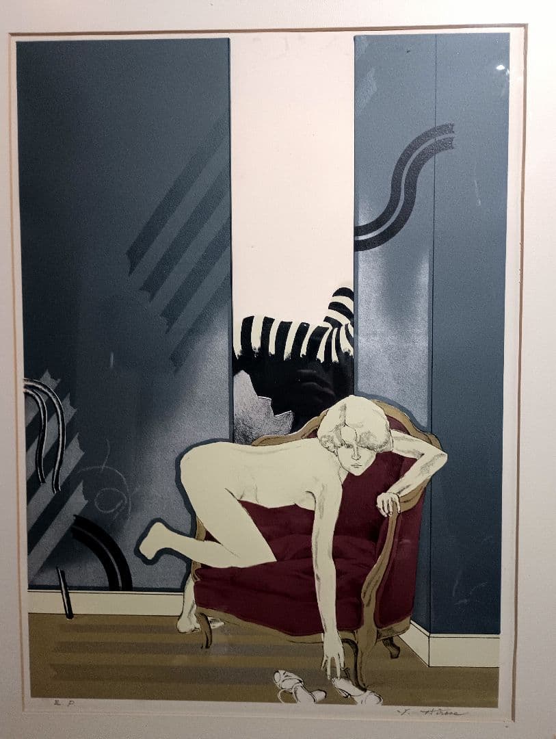 リトグラフ　版画　希少　アールデコ　裸婦　７０年代　非売品　フランス