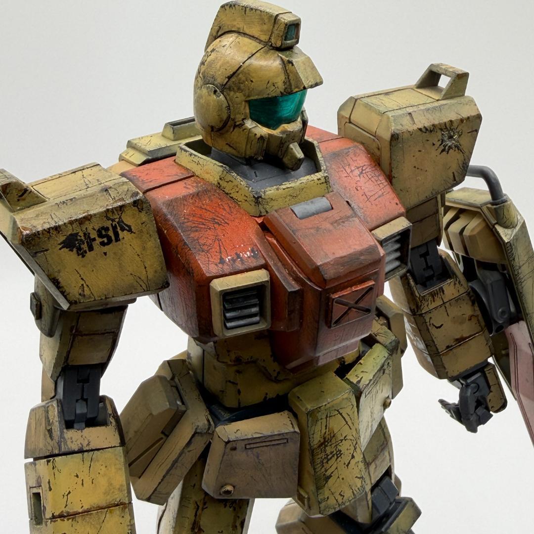 ガンプラ完成品　MG 1/100 陸戦型ジム 塗装済み ウェザリング加工