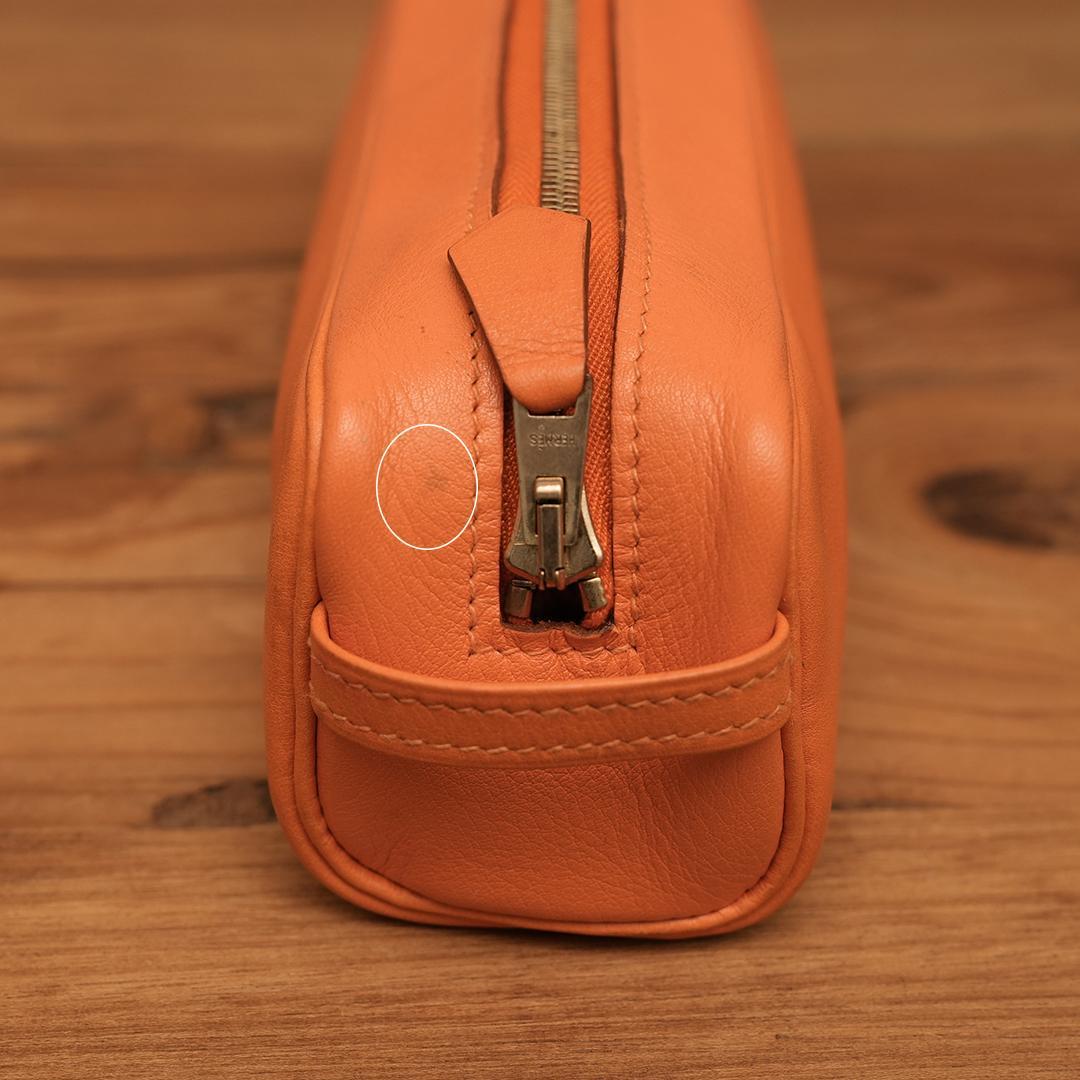 エルメス Scrib スクリブ　ペンケース ポーチ オレンジ マルチケース