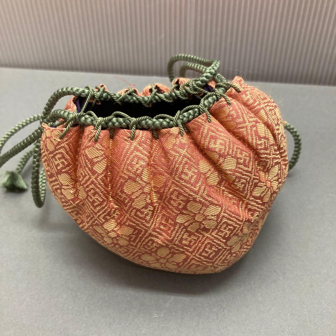 茶道具　茶入　立杭陶勝(たちくい)造　茶入袋(藤種緞子 造) S205TI