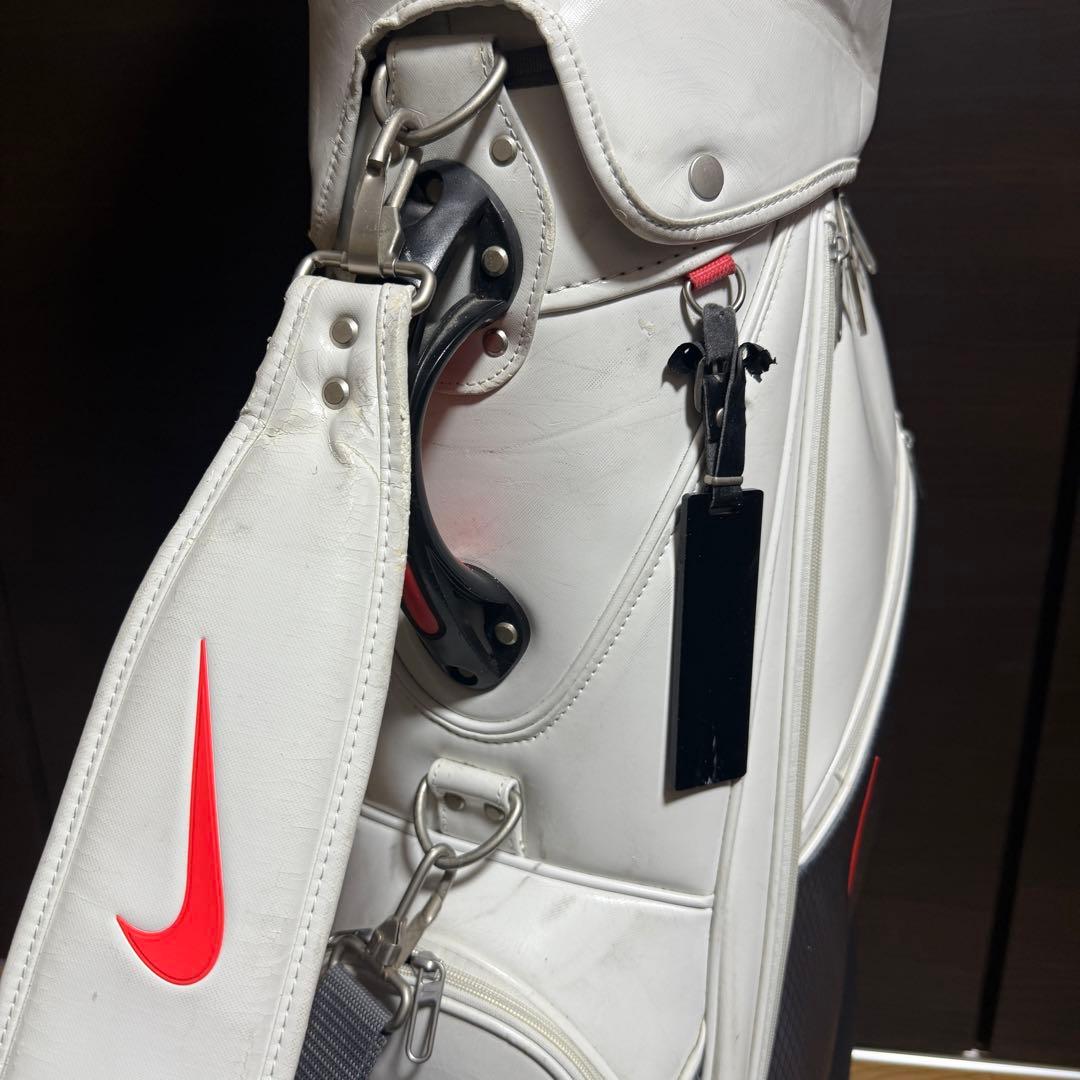 Nike キャディバッグ ゴルフバッグ ホワイト グレー レッド