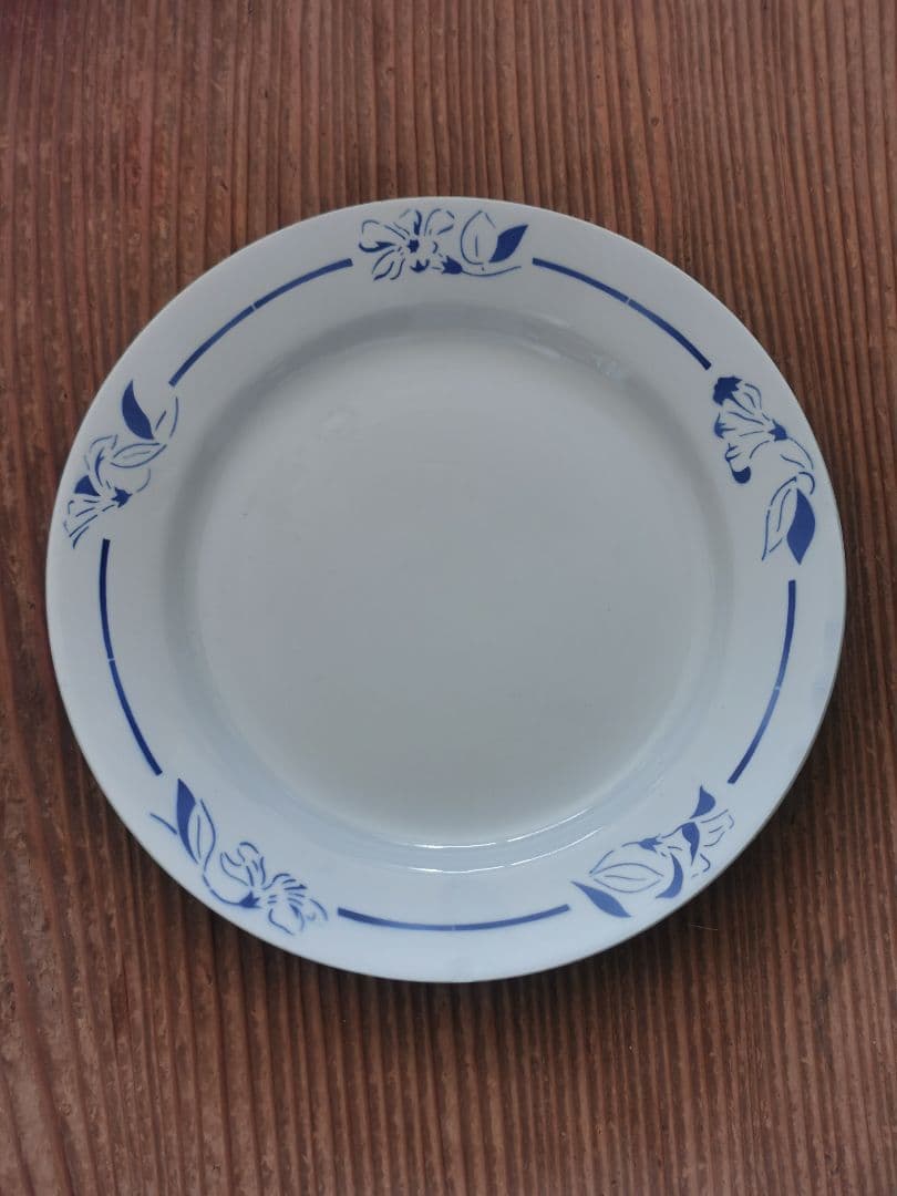 アンティーク クレイユモントロー インディゴの水仙 22㎝プレート２枚セット γ