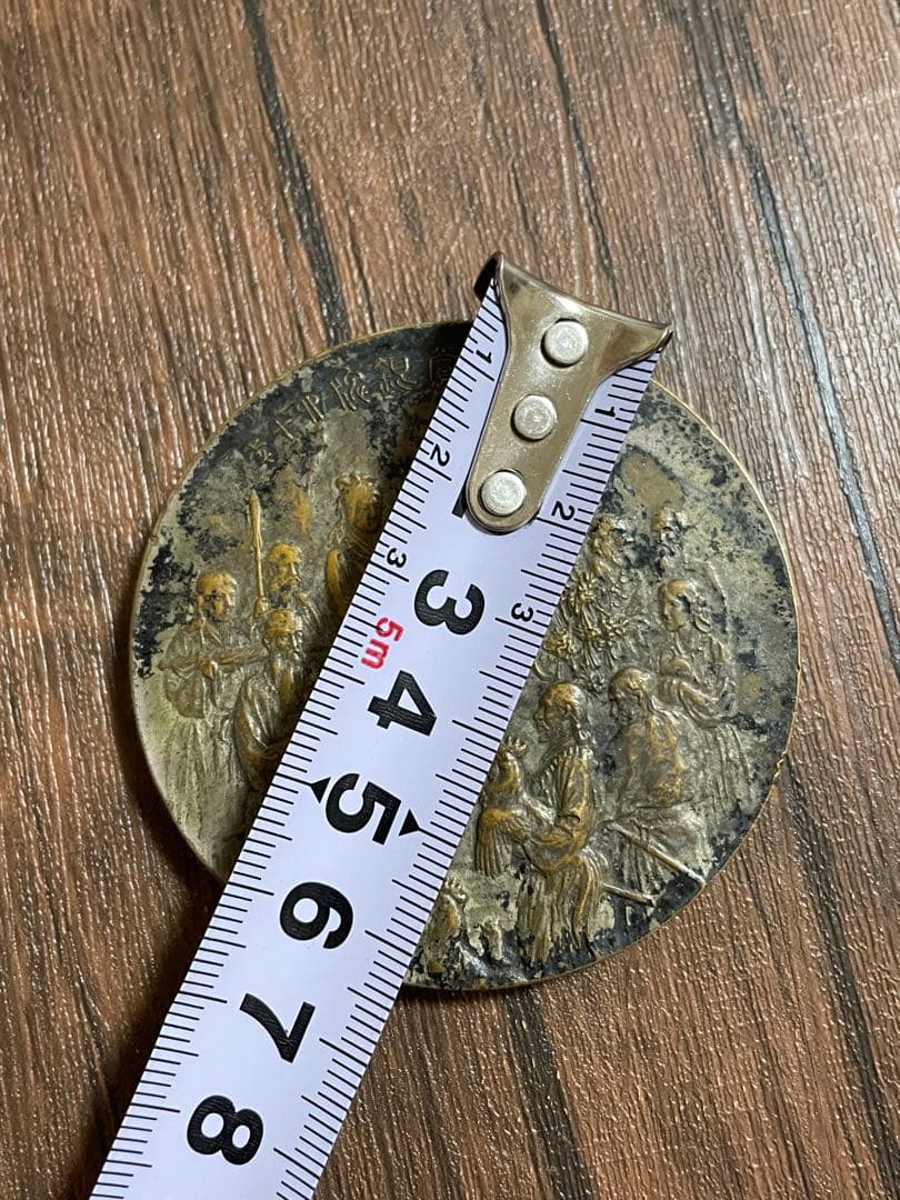 弐等賞銀牌 約128g 海野美盛作農商務省2等賞 アンティーク メダル 菊紋