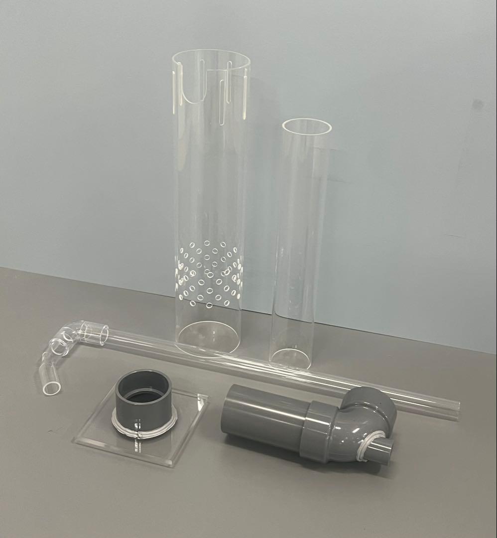 アクリル水槽オーバーフロー　加工用アクリル透明三重管セットH450用 40-13
