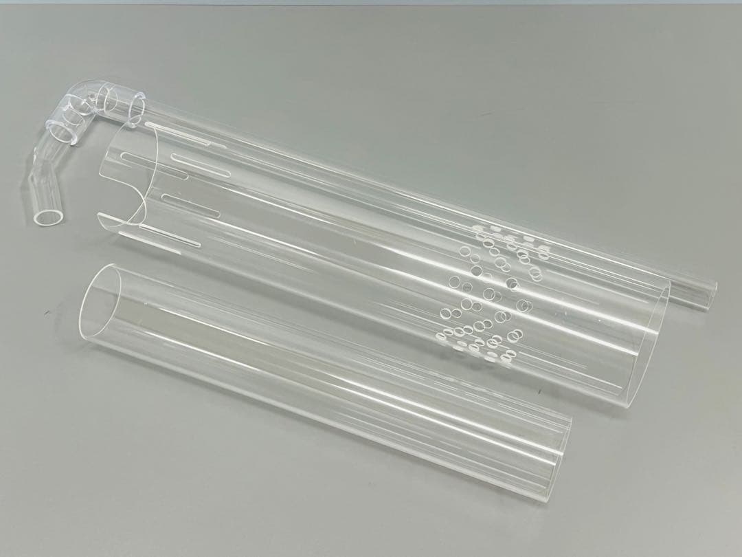 アクリル水槽オーバーフロー　加工用アクリル透明三重管セットH450用 40-13
