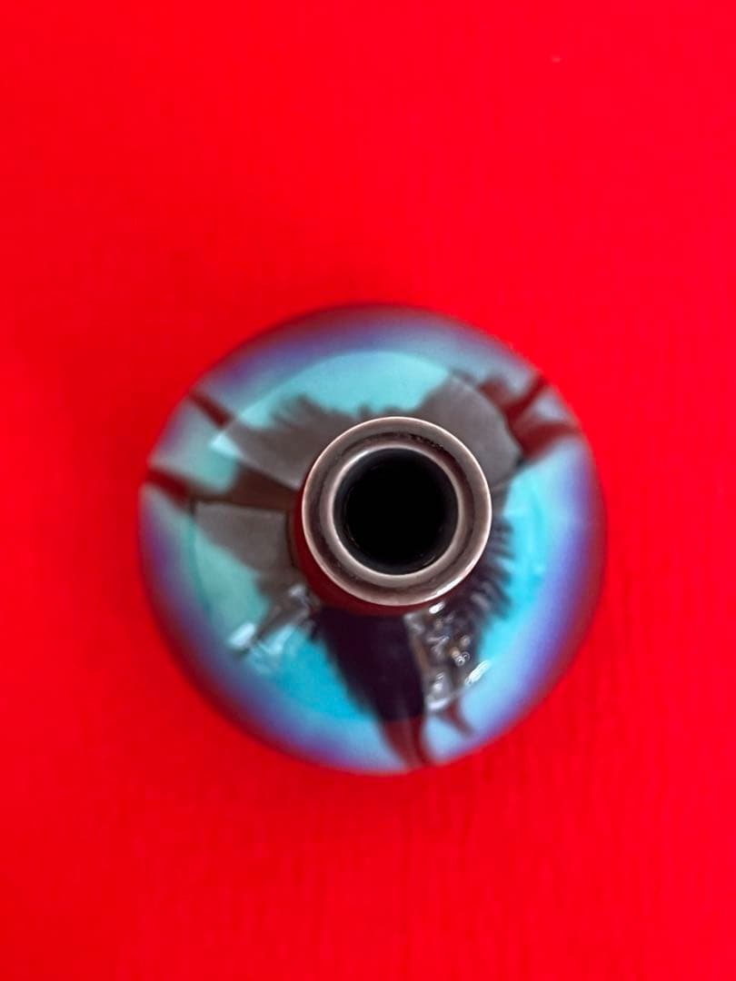 人間国宝 柳雨軒 三代 徳田八十吉  彩釉 花入 高さ約21cm 管理T143