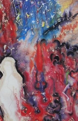 渡辺恂三、【ヲハリナキヨノ・・・】、希少な額装用画集より、新品額装付