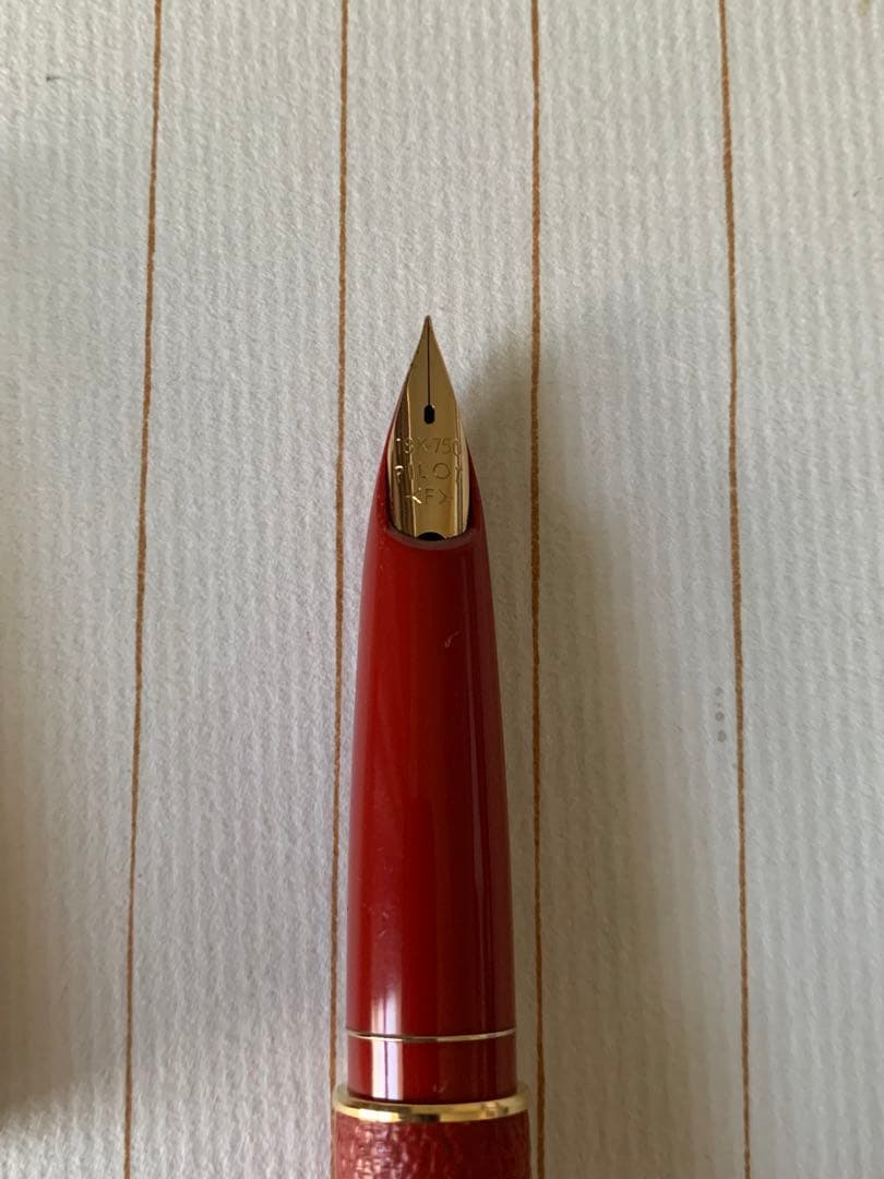 Pilot 18Kペン先 レザー巻き万年筆