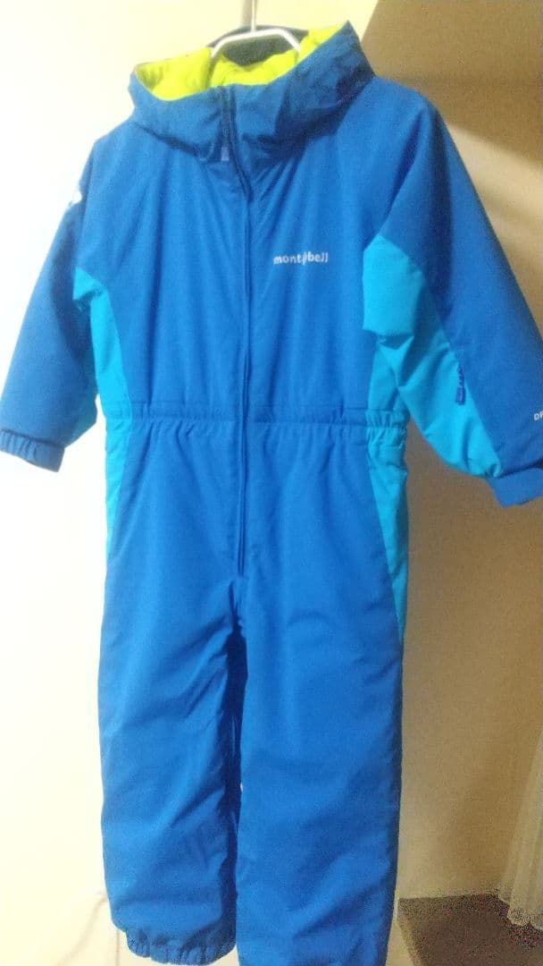 モンベル ジャンプスーツ(つなぎ)&帽子セット 110 ブルー系 おまけ付き☆