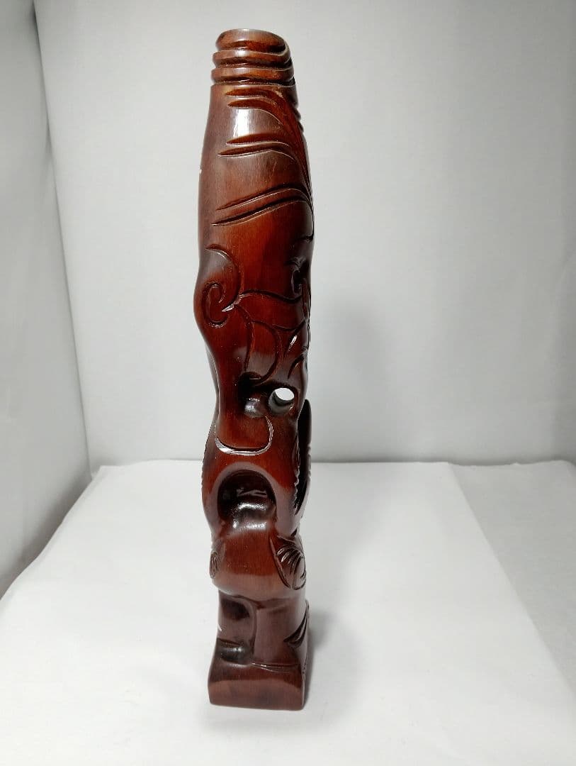 木製トライバルアート彫刻 約42cm