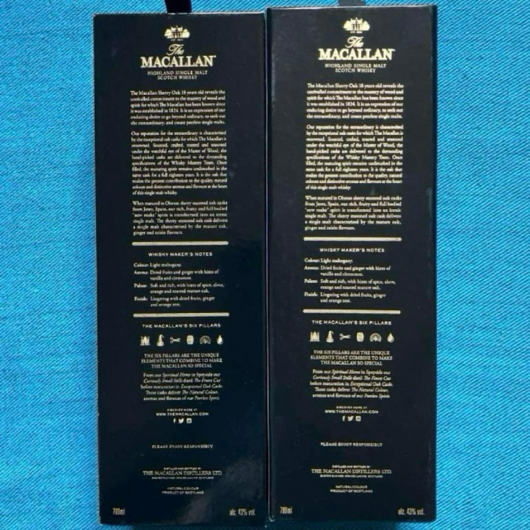 【マッカラン】18年シェリーオークカスク x 2本 (2021年と2022年)