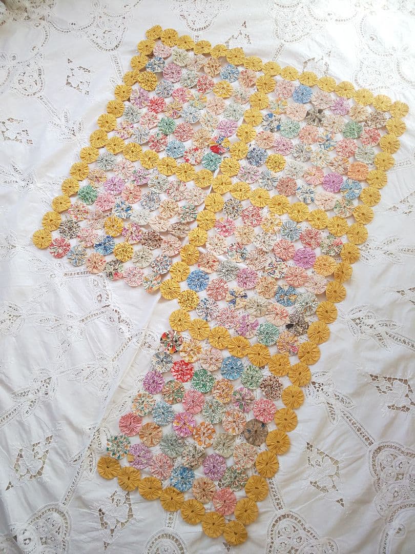 アンティーク ヨーヨーキルト フィードサック