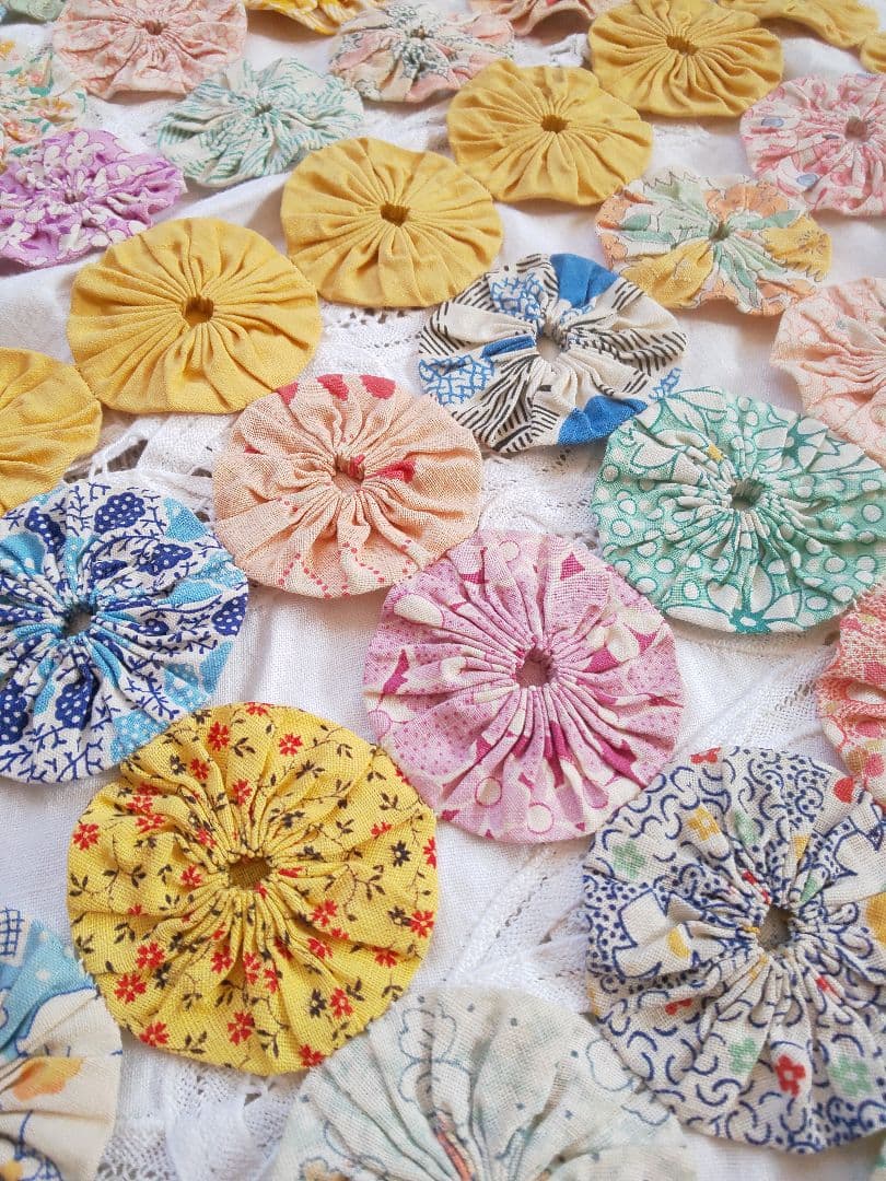 アンティーク ヨーヨーキルト フィードサック