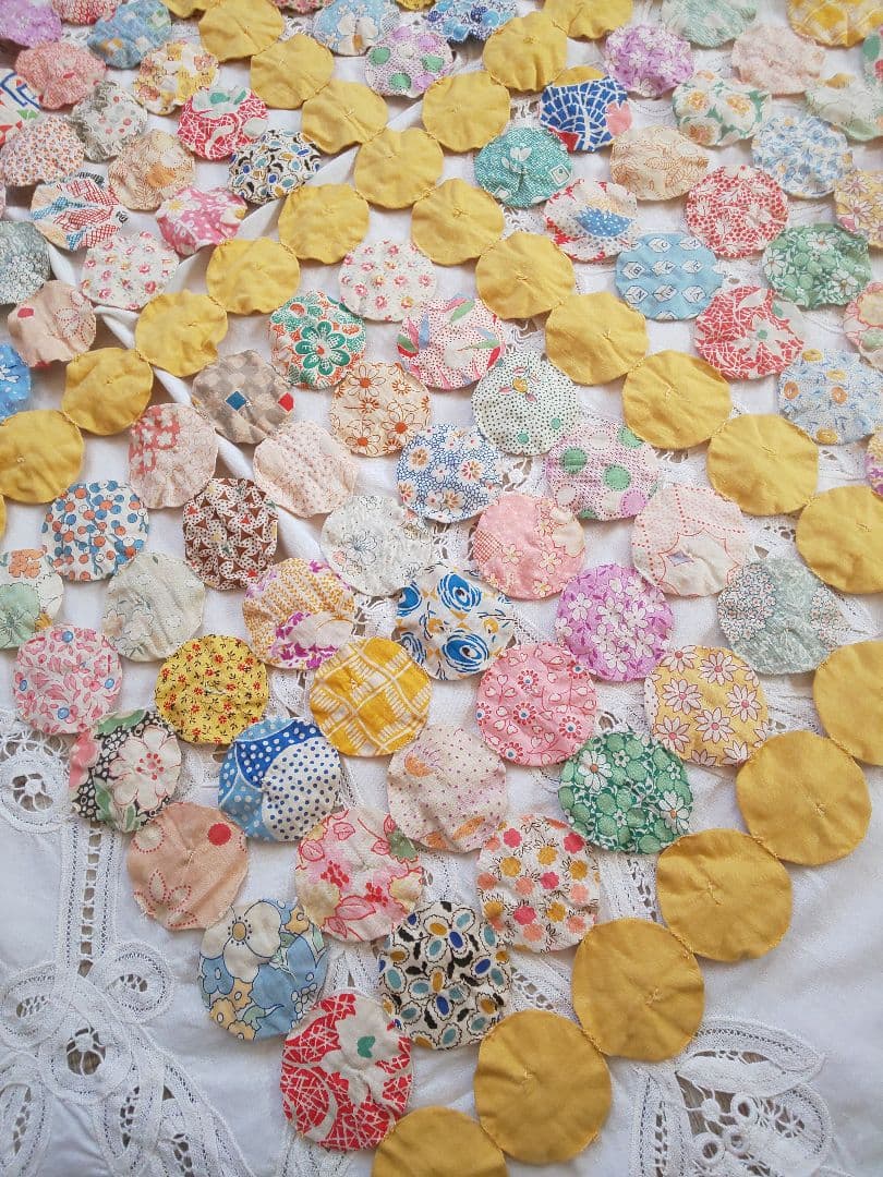 アンティーク ヨーヨーキルト フィードサック