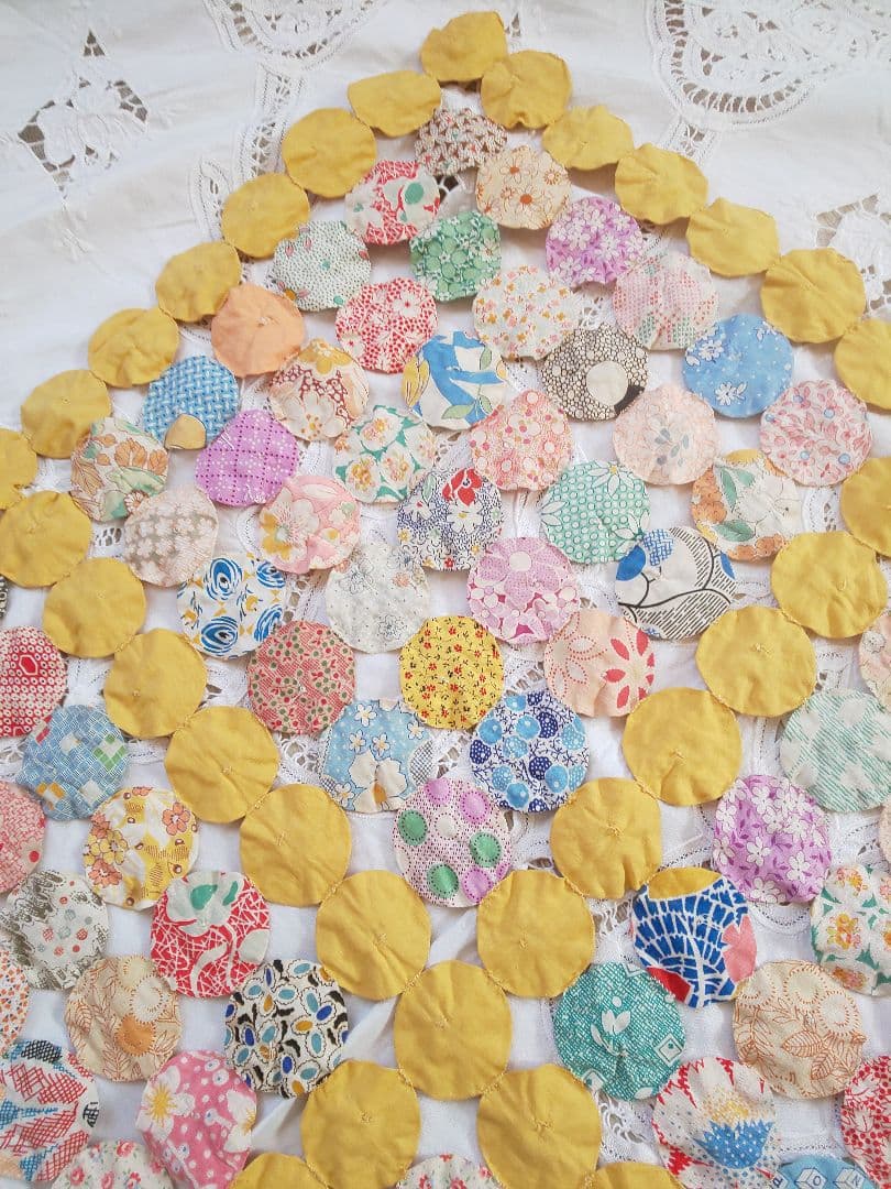 アンティーク ヨーヨーキルト フィードサック