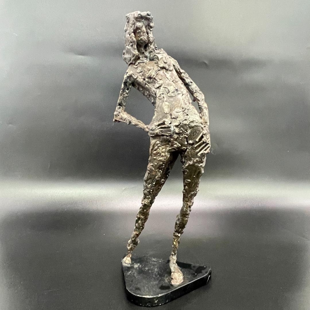 鉄製 抽象人物像 彫刻 インダストリアル 作者不明一点物 全長36cm SB42