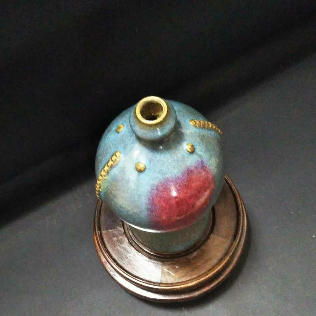 ※中国古美術/鈞窯紫班窯変瓶/