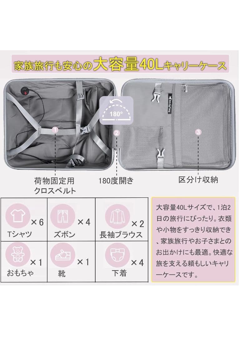 新品 ChicCarry 白 子供が乗れるキャリーケース スーツケース