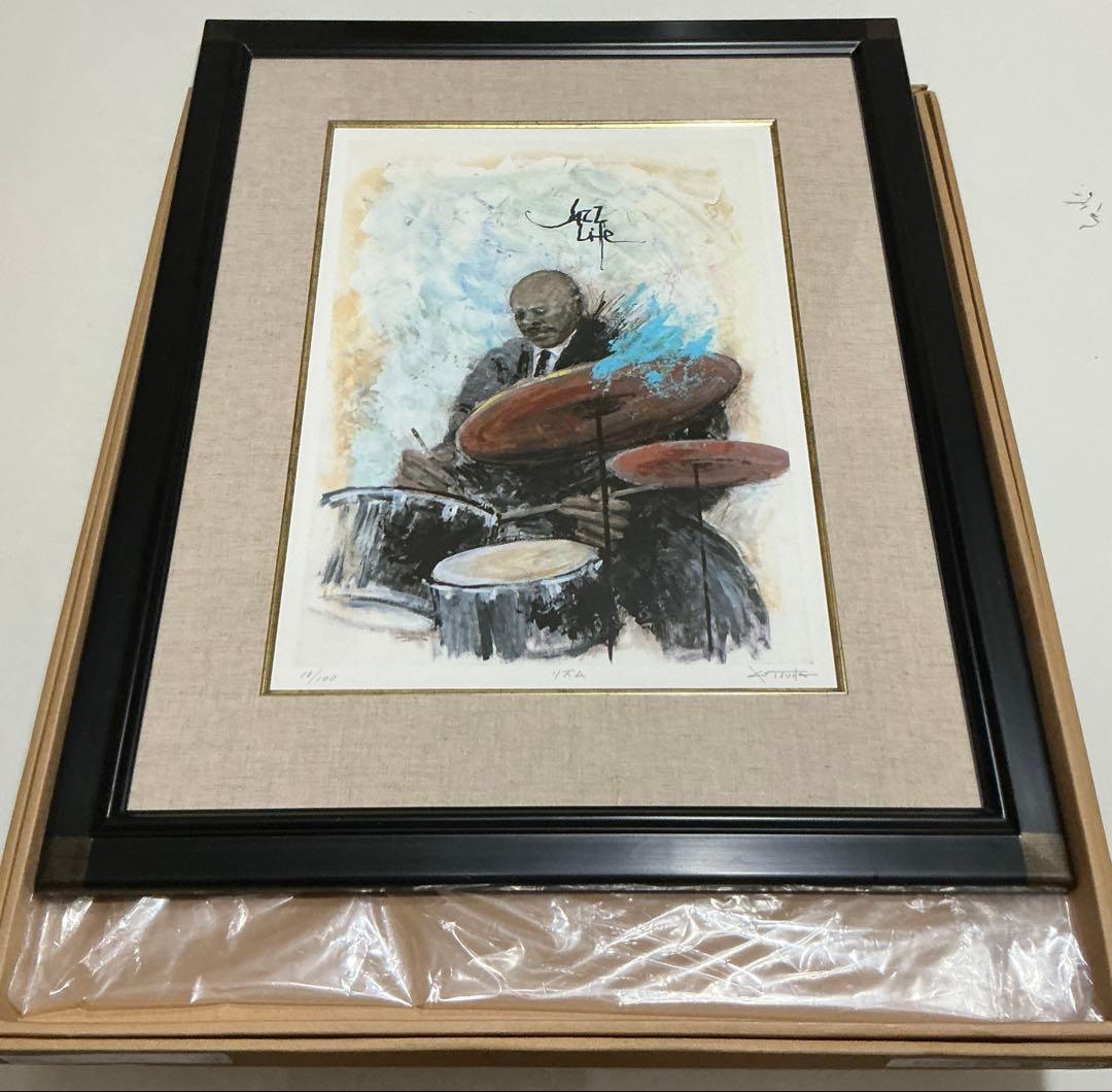 絵画・額縁・版画・津田耕・ドラム・リズム・JAZZ・美術品・インテリア・雑貨