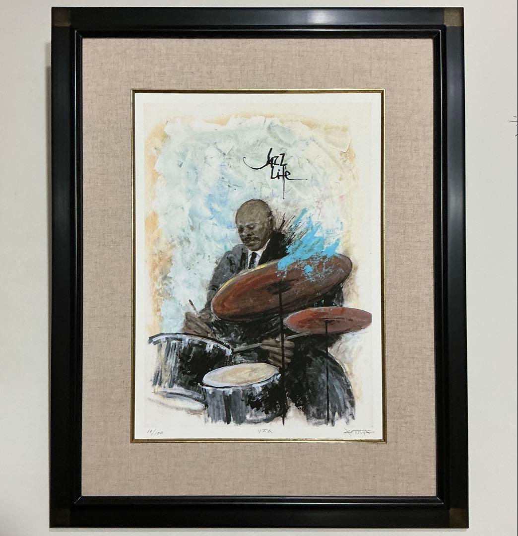 絵画・額縁・版画・津田耕・ドラム・リズム・JAZZ・美術品・インテリア・雑貨