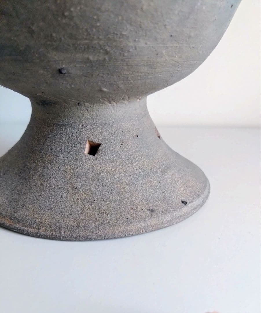 須恵器　高脚壺　古美術骨董古道具インテリア花入器オブジェ