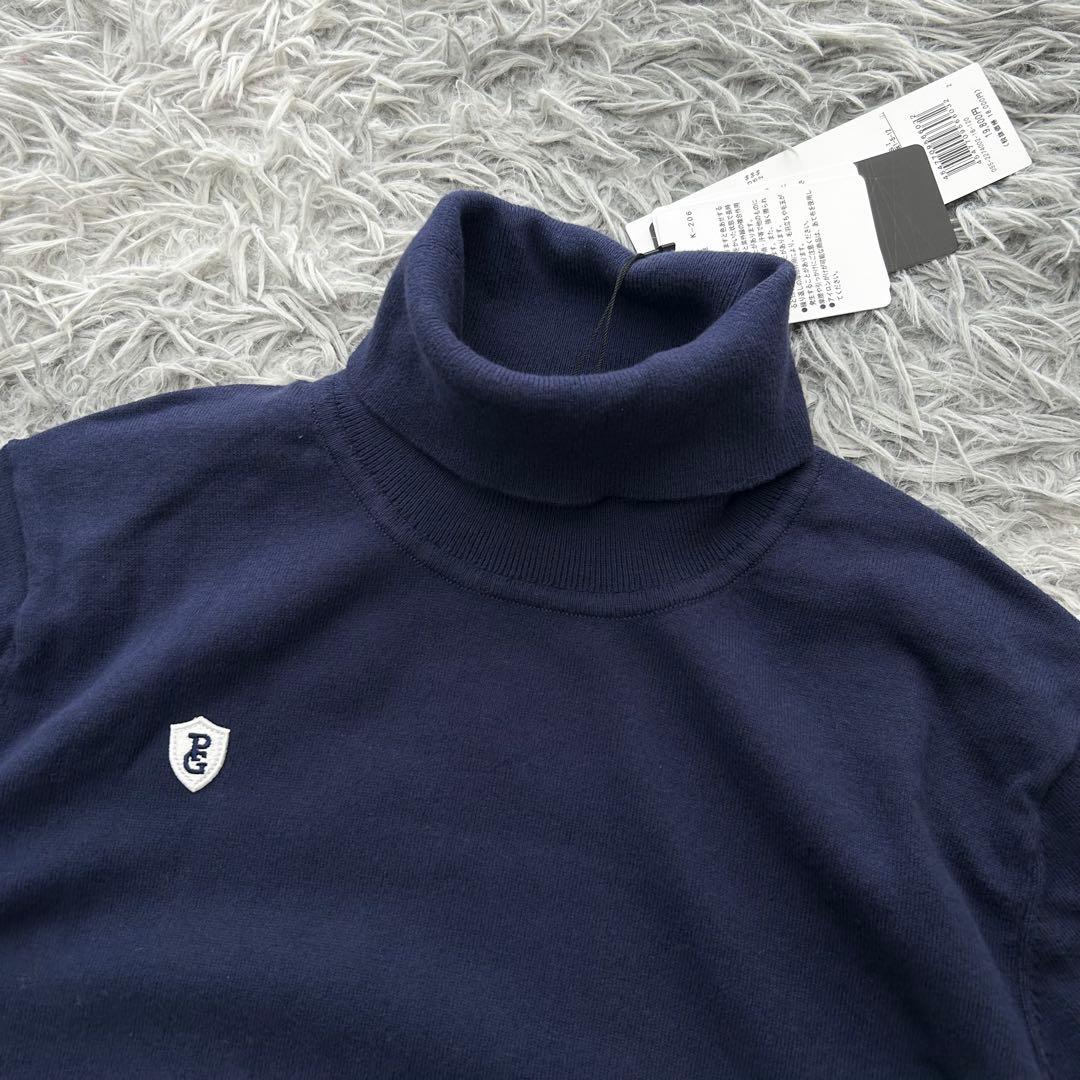 新品　パーリーゲイツ　ニット　セーター　タートルネック　カシミヤタッチ　ネイビー