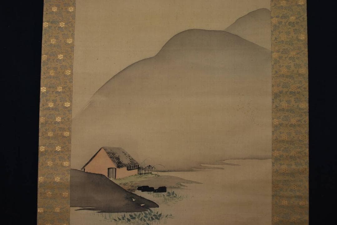 【真作】森一鳳/春秋山水図双幅/掛軸☆宝船☆P-997　J