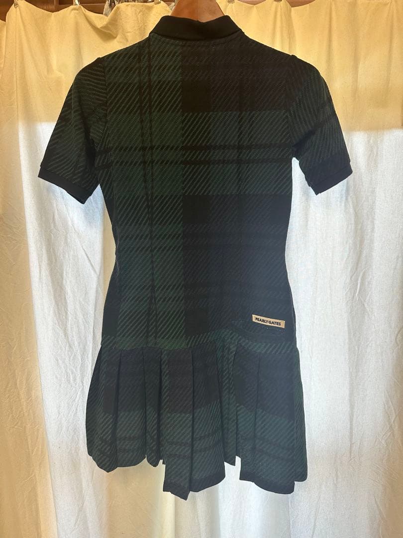 PEARLY GATES チェック柄ポロワンピース