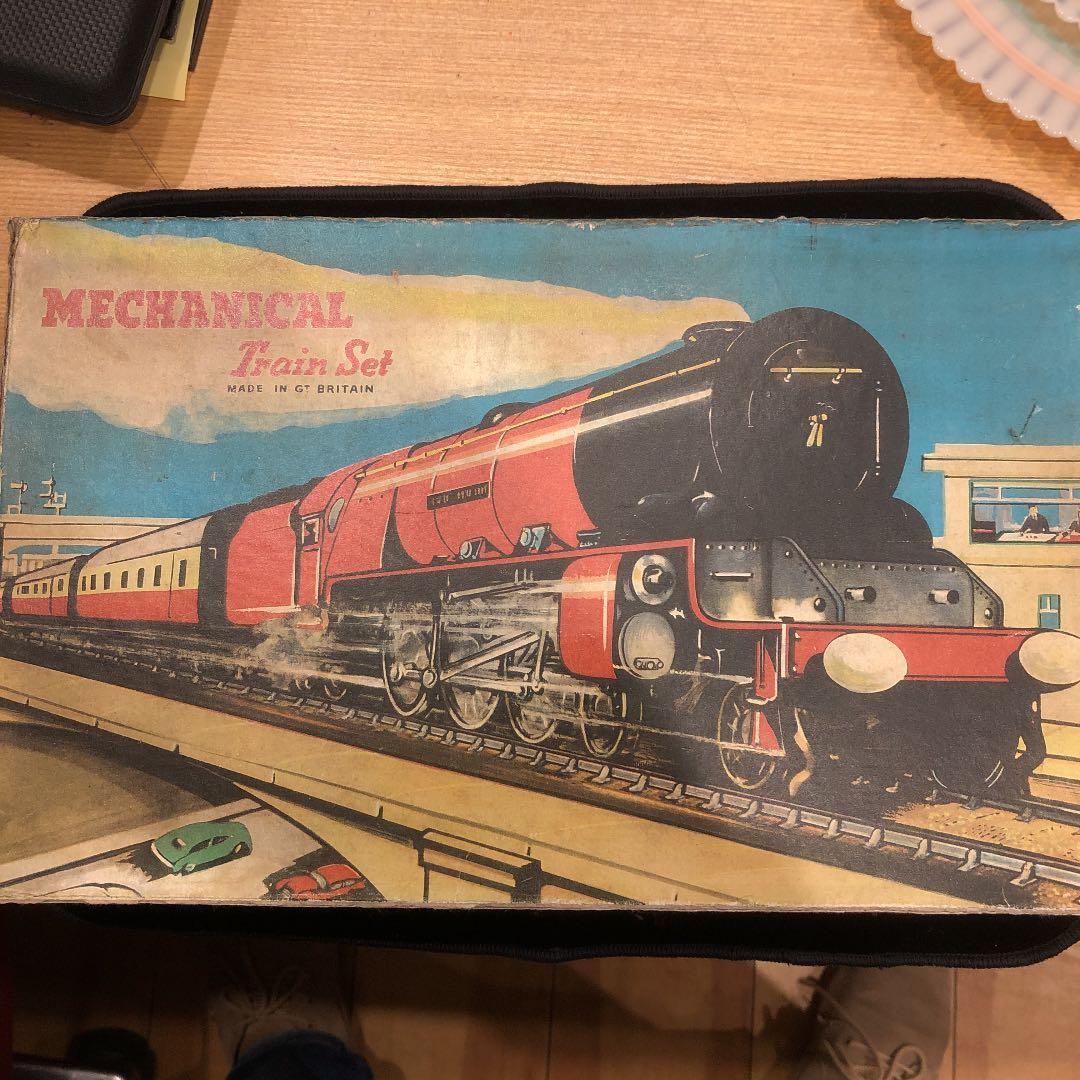 アンティーク　ゼンマイ仕掛けのイギリス製機関車セット