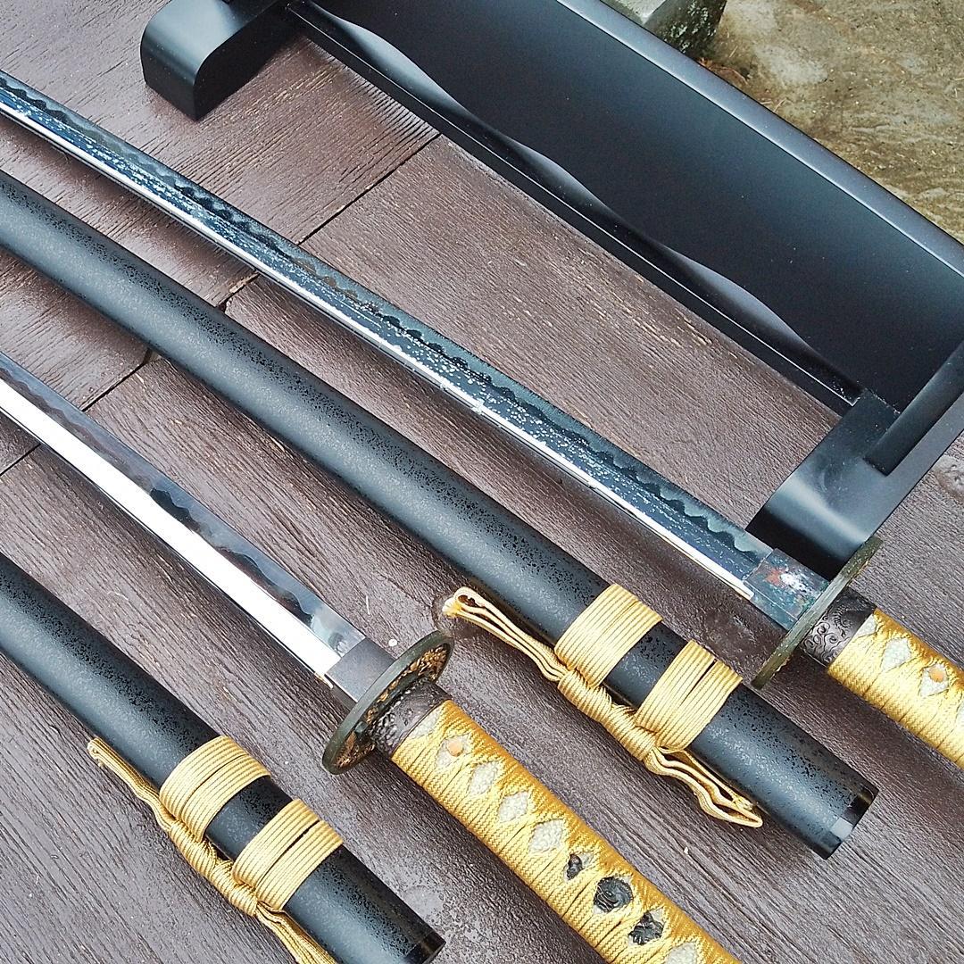 模造刀 日本刀 刀剣 刀掛台 二本掛台 据え置き式