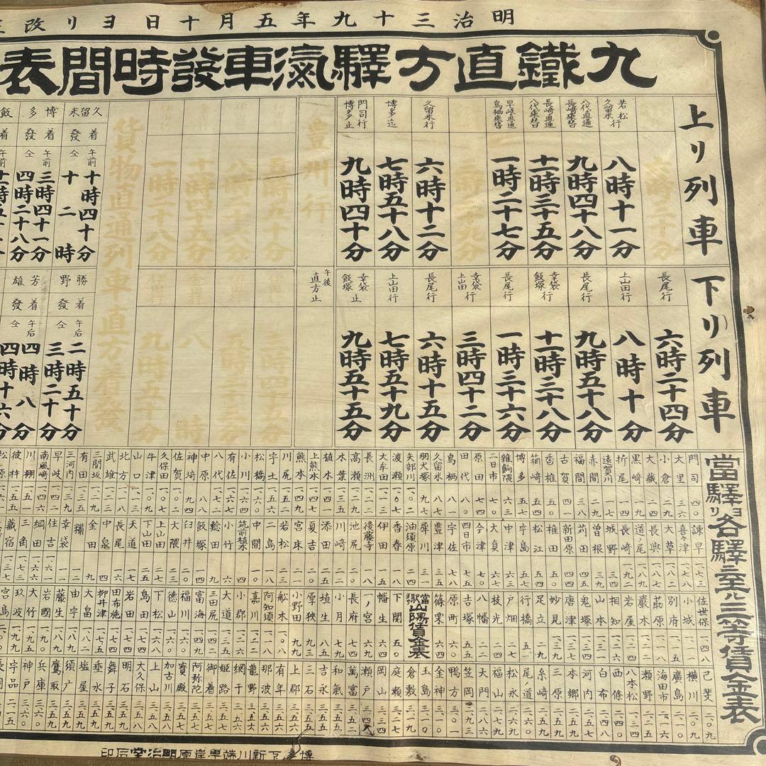 超貴重☆直方時刻表 明治39年発行