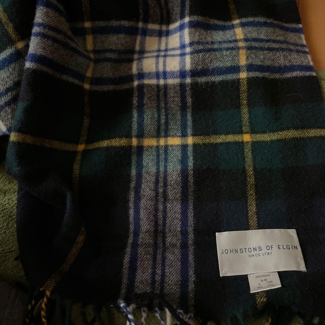 ジョンストンズ オブ エルギン スコットランド 大判　スローブランケット　膝掛け