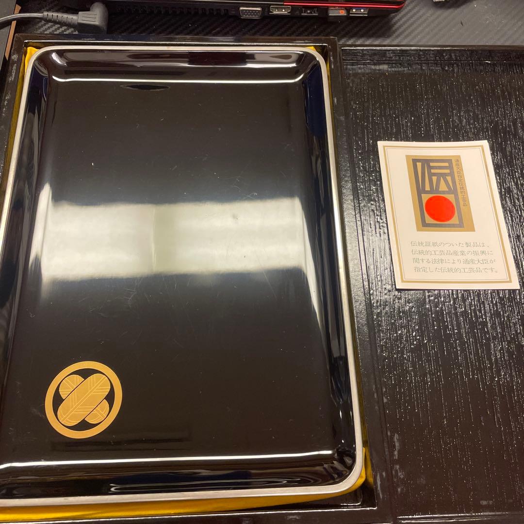 新品　進物盆　特選塗　越前漆器